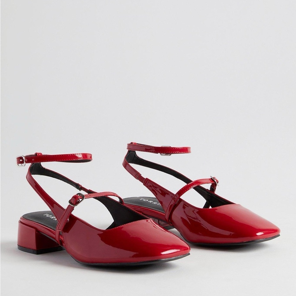 Torrid patent red sling back Mary Jane ballet flats